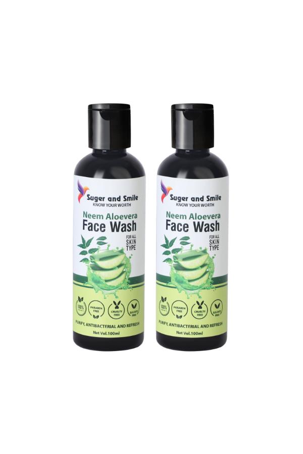 Aloevera neem facewash pack of 2(100 ml each)